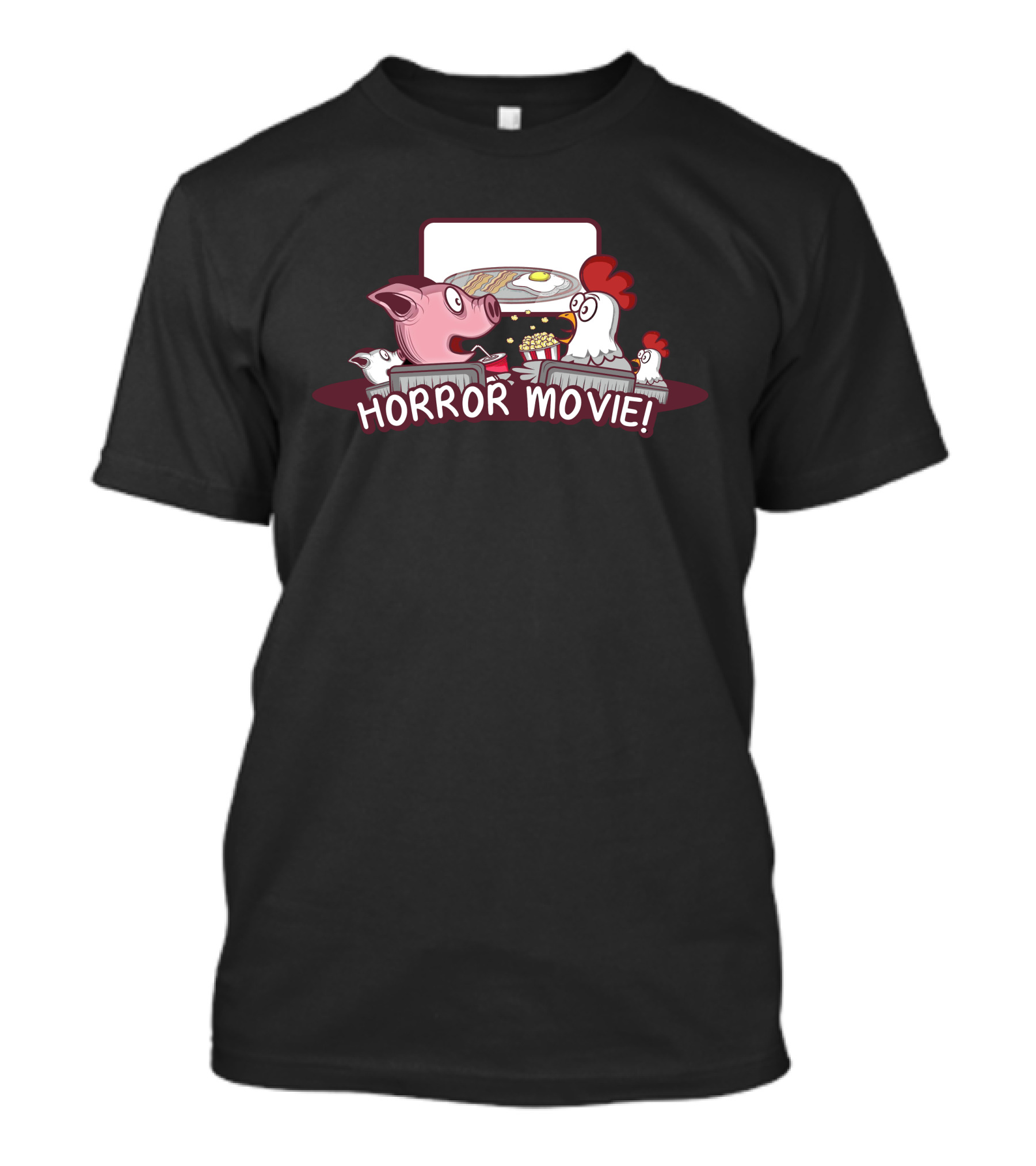 Horror Movie Pig And Chicken Breakfast Scene T-Shirt