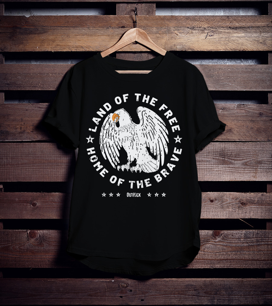Land Of The Free Home Of The Brave Eagle OutKick T-Shirt