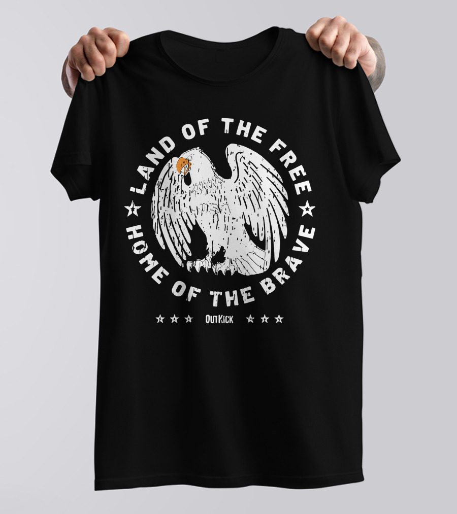 Land Of The Free Home Of The Brave Eagle OutKick T-Shirt