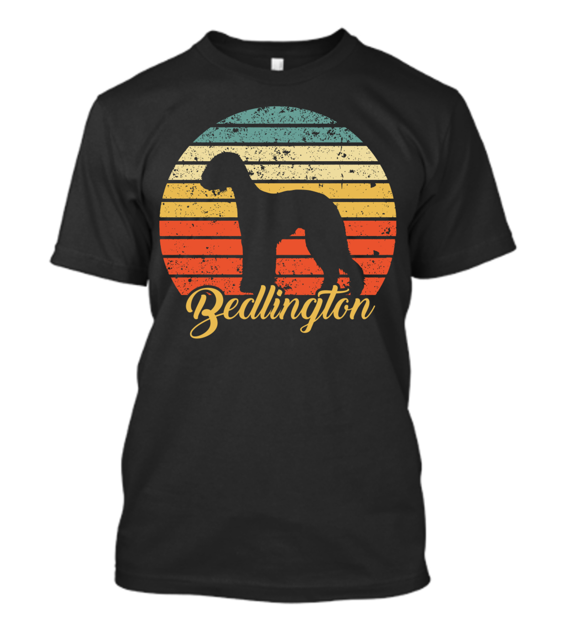Retro Vintage Bedlington Silhouette Sunset T-Shirt