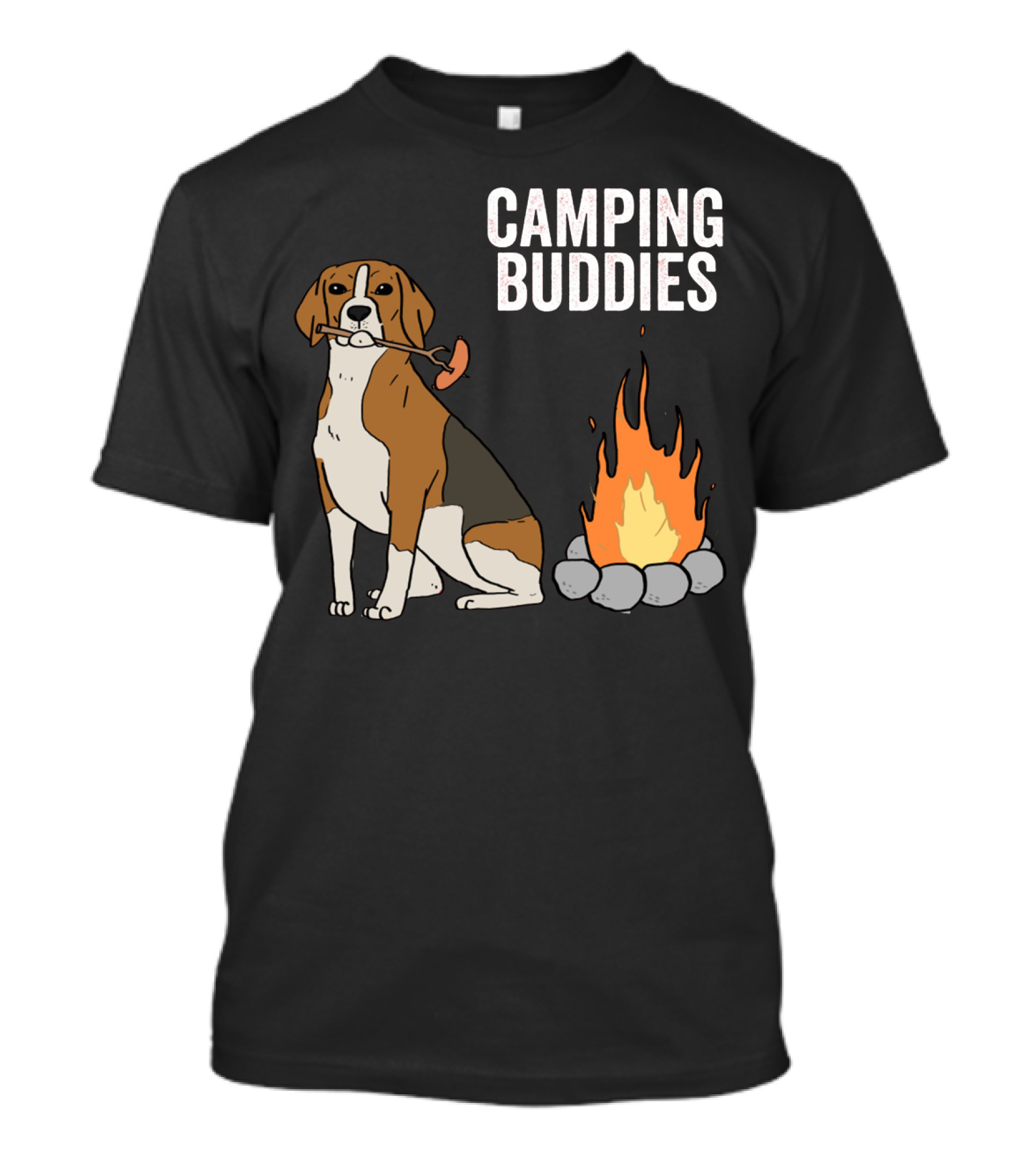 CAMPGROUND ADVENTURE WITH BEAGLE AND CAMPFIRE BUDDIES T-Shirt