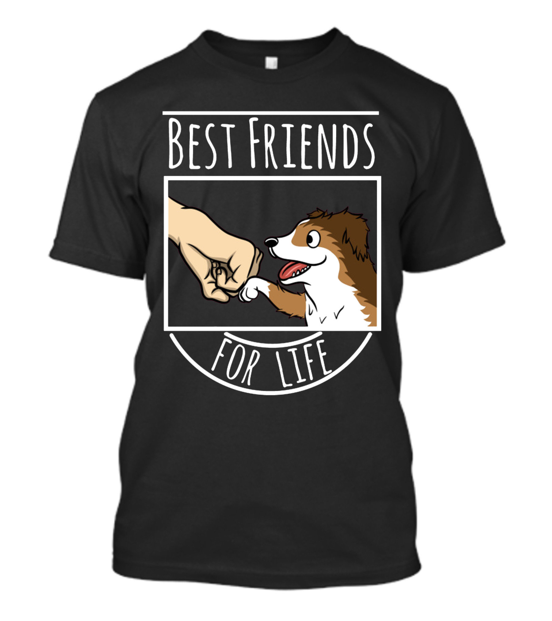 Best Friends For Life Sheltie Fist Bump Solidarity T-Shirt