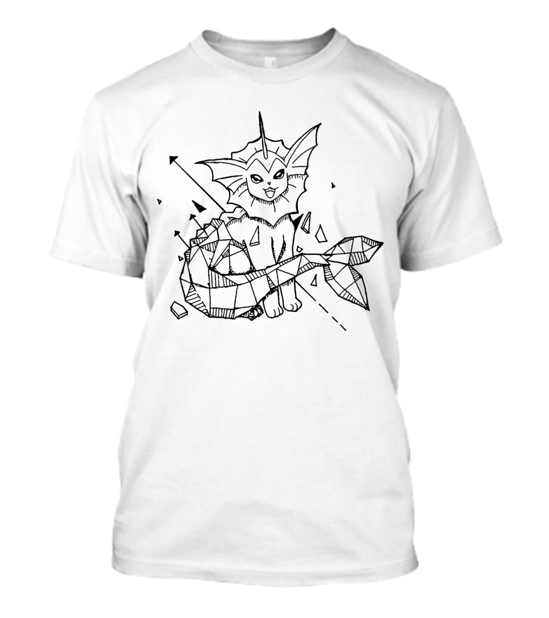 Geometric Pokemon Vaporeon Line T-Shirt