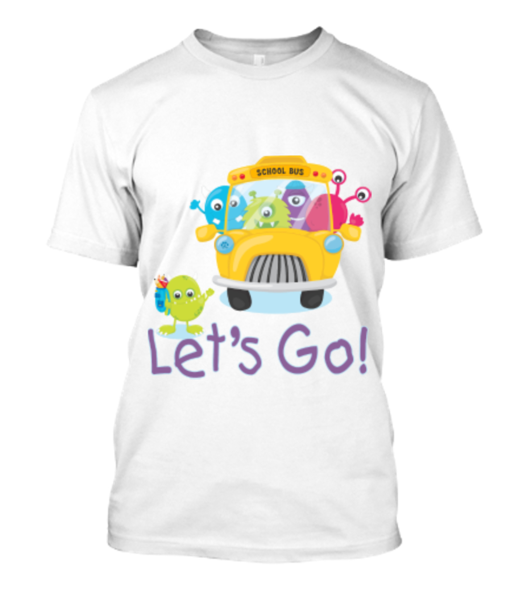 Let's Go Back To School With Colorful Monster School Bus Adventure T-Shirt