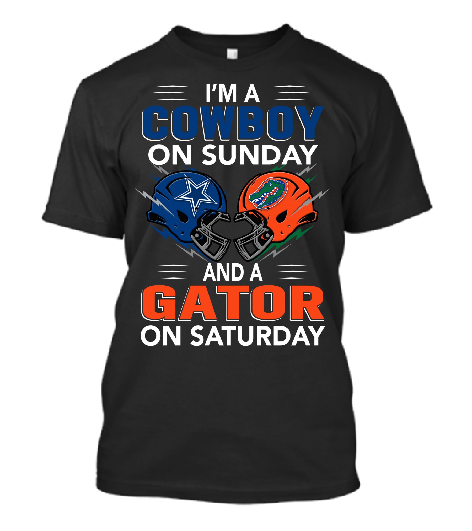 I'm A Cowboy On Sunday And A Gator On Saturday Football Helmets T-Shirt