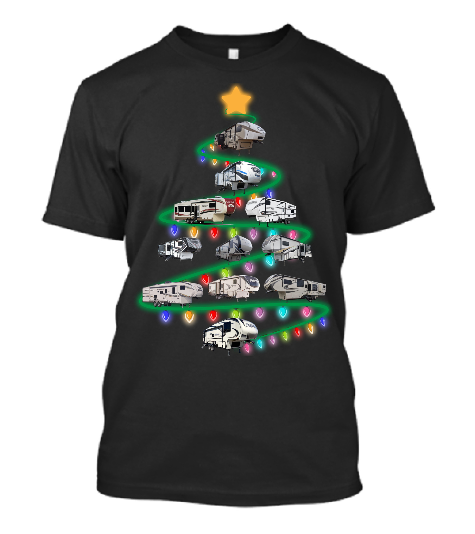 CHRISTMAS 5TH WHEEL TREE WITH LIGHTS AND STAR T-Shirt
