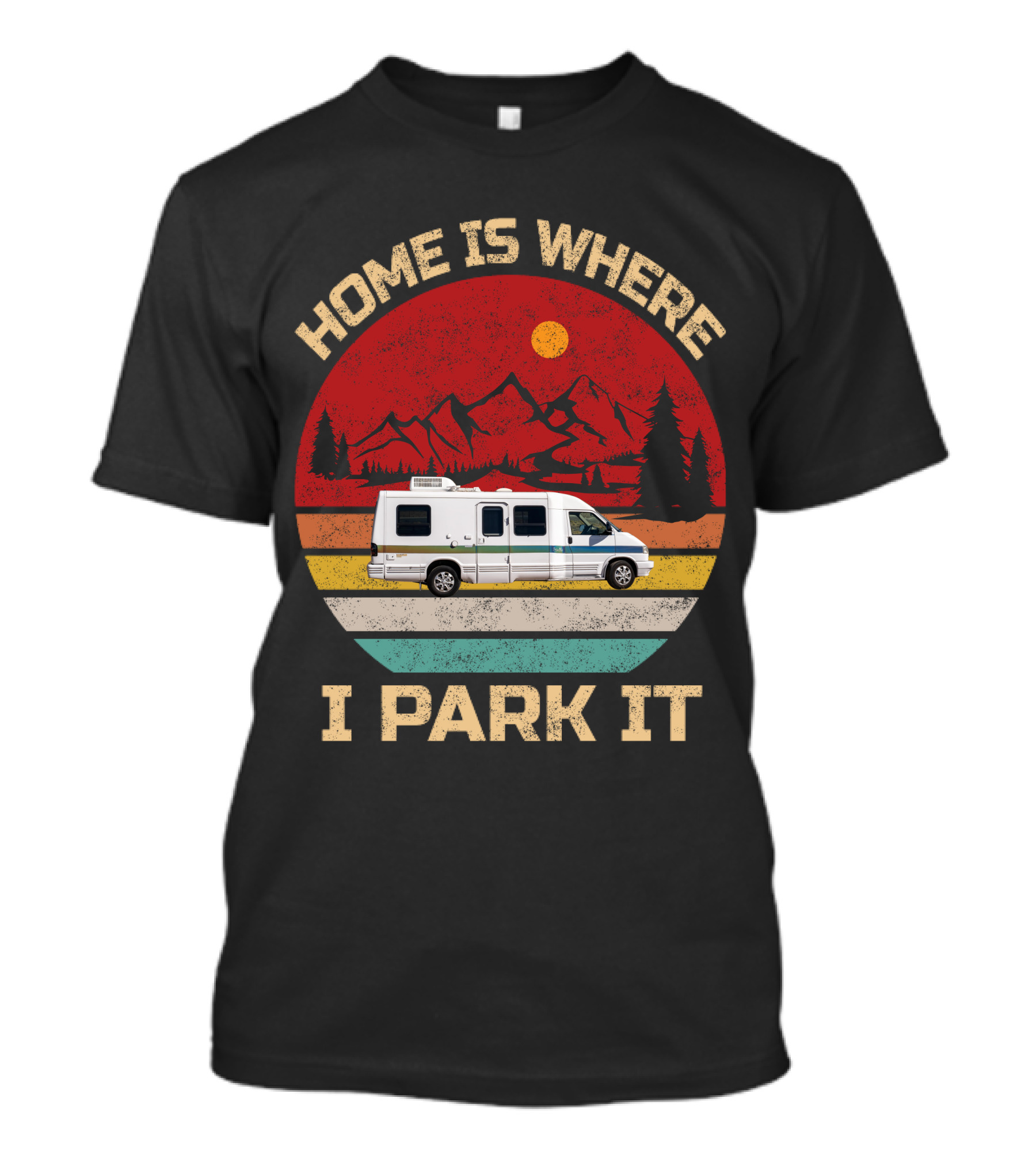 Home Is Where I Park It 95 Rialta Mountains Sun Retro T-Shirt