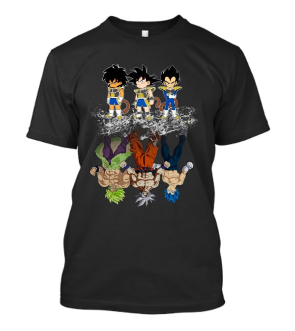 Broly Goku Vegeta Saiyan Reflection Super Saiyan Transformations T-Shirt