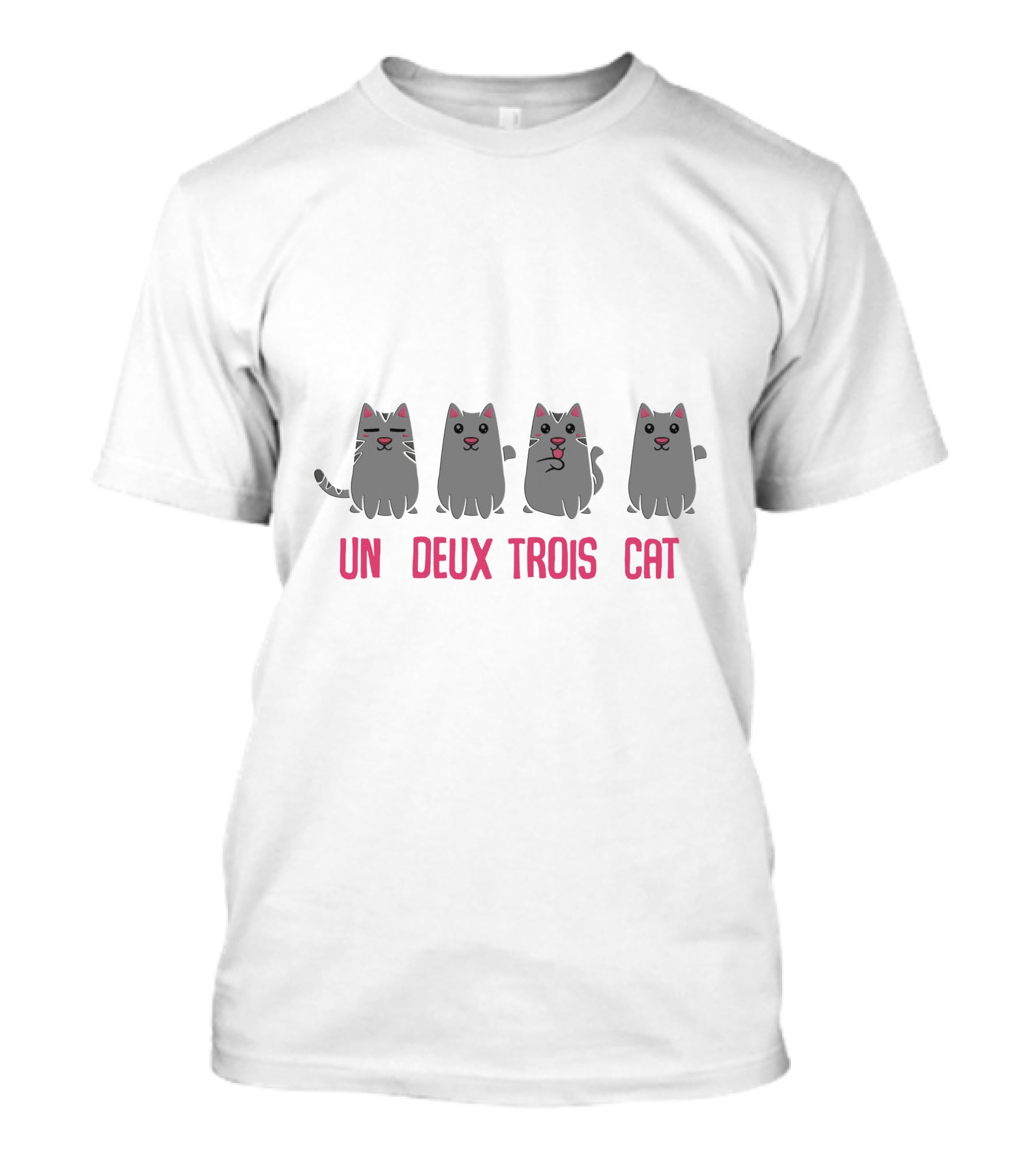 Un Deux Trois Cat Counting Cats In French T-Shirt