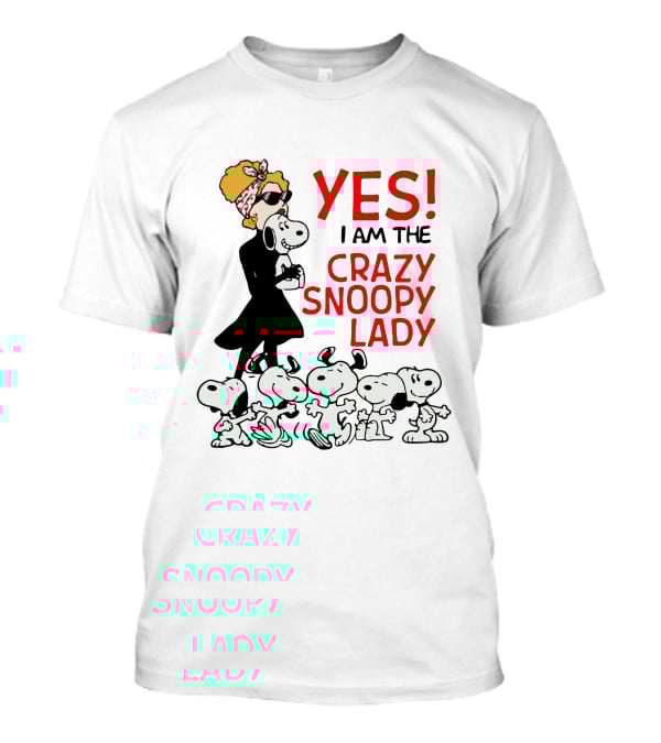 YES I Am The Crazy Snoopy Lady With Retro Snoopy Characters T-Shirt