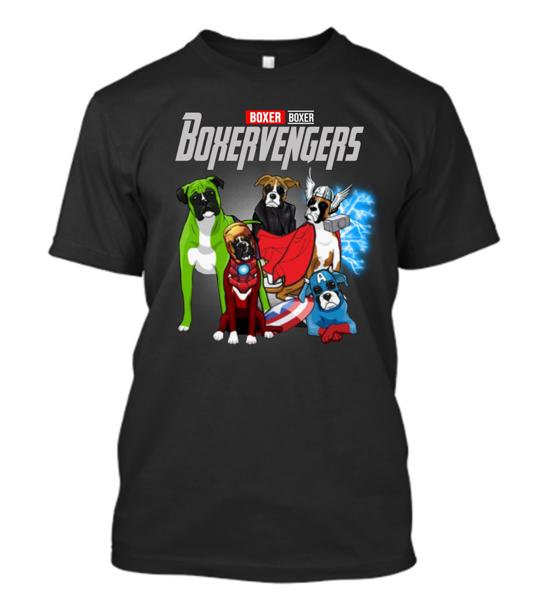 Marvel Avengers Boxer Boxervengers Dogs Superhero T-Shirt