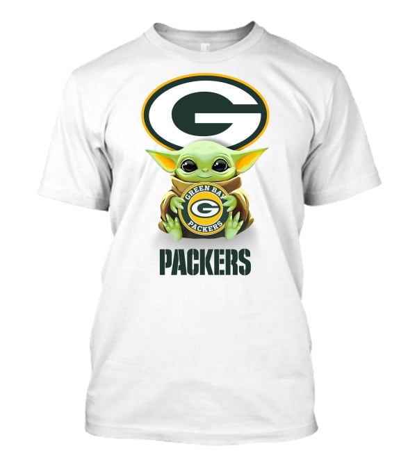 Baby Yoda Holding Green Bay Packers Logo Packers T-Shirt