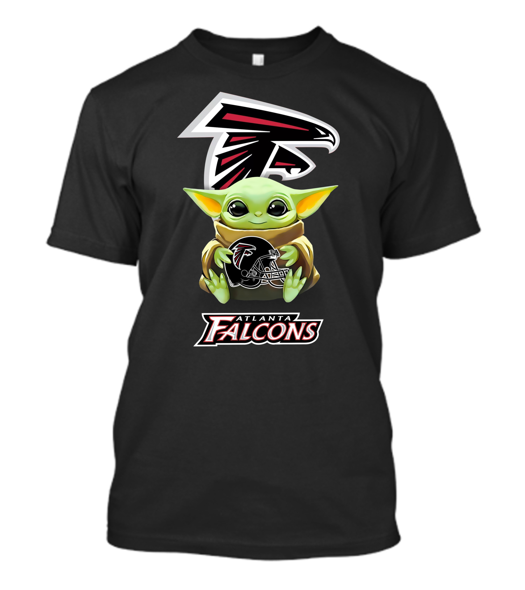 Atlanta Falcons Baby Yoda With Helmet And Team T-Shirt