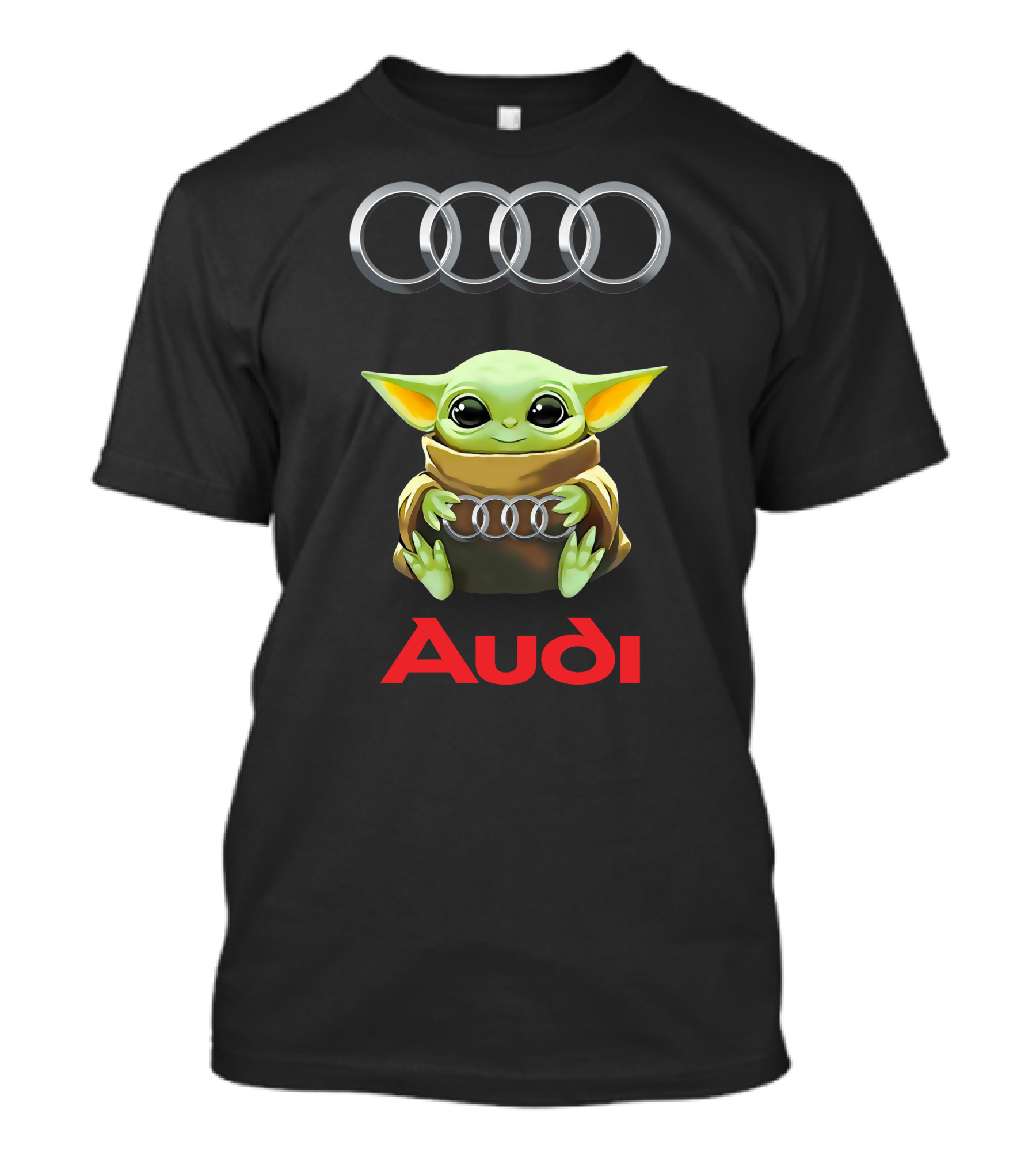 Star Wars Baby Yoda Holding Audi Rings With Audi Branding T-Shirt