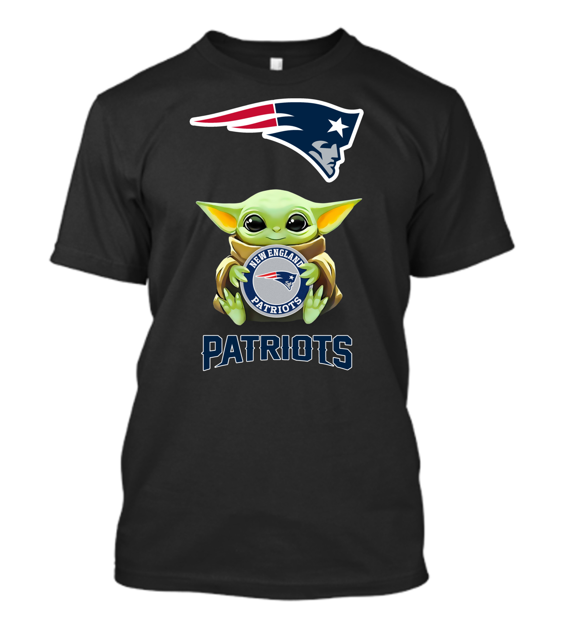 Star Wars Baby Yoda Hugging New England Patriots T-Shirt