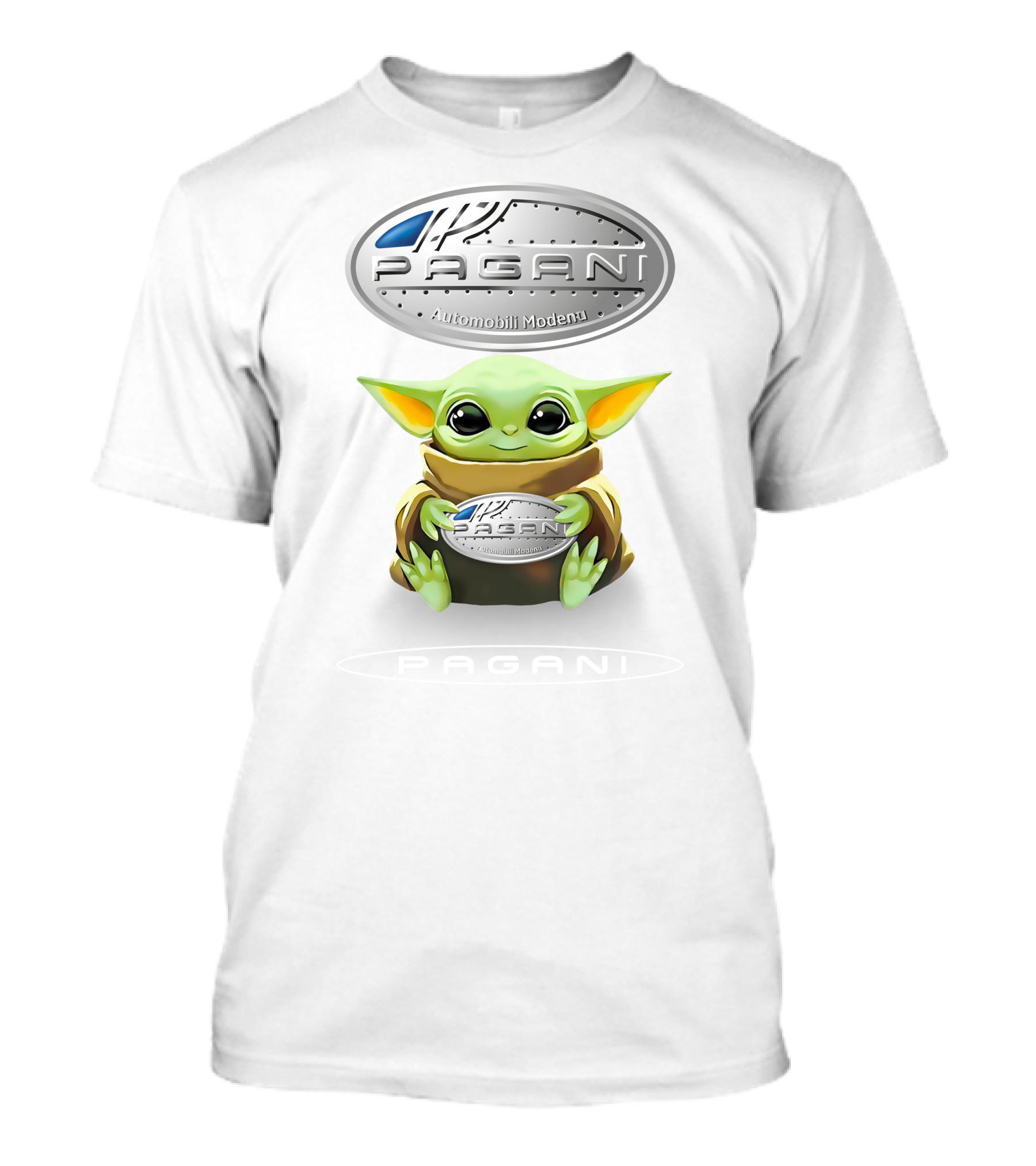 Star Wars Baby Yoda Holding Pagani Automobili Modena T-Shirt