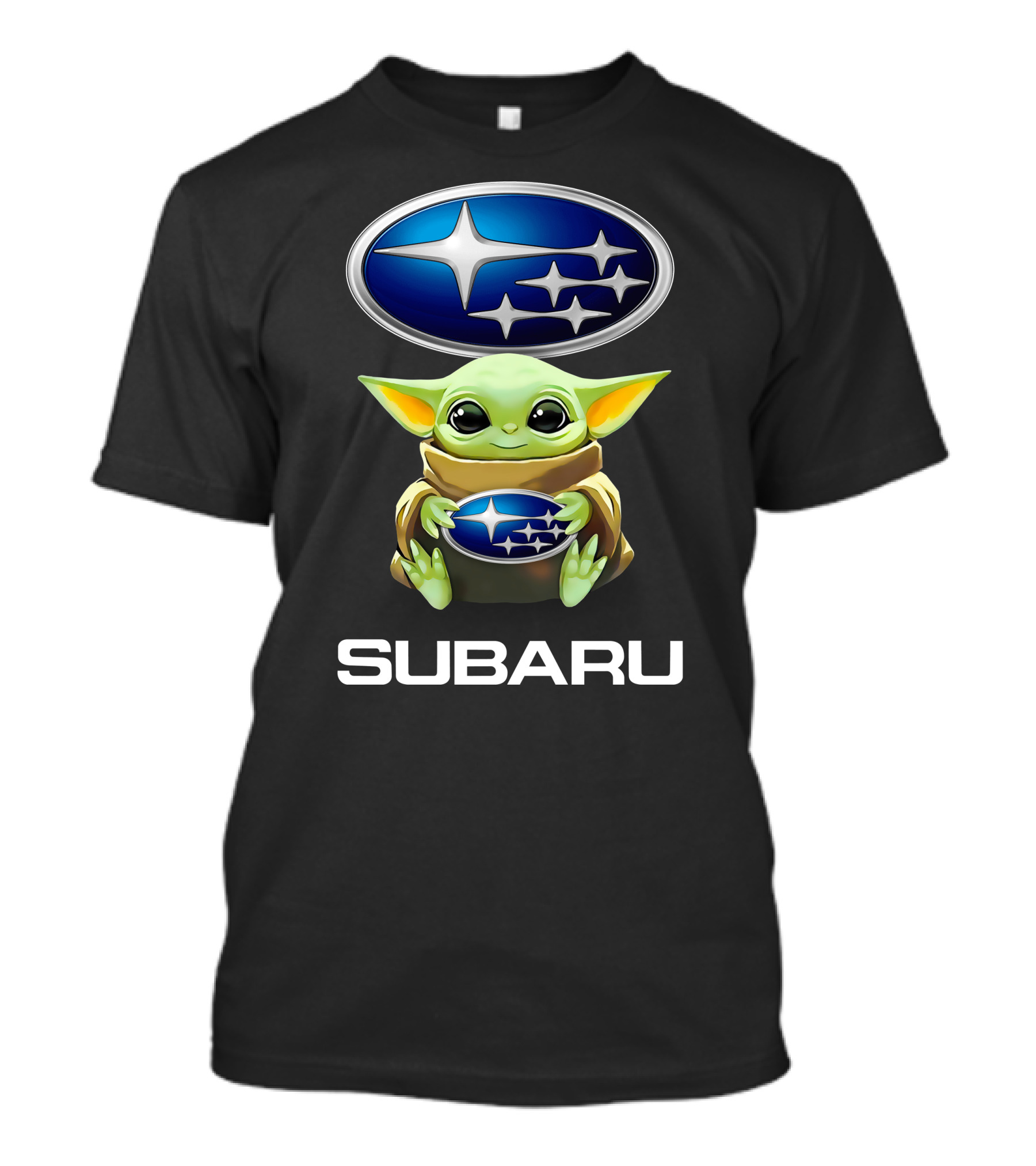 Star Wars Baby Yoda Holding Subaru Emblem T-Shirt