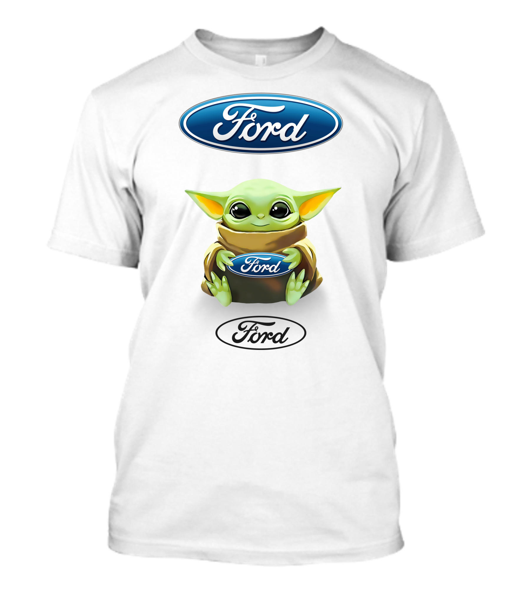 Baby Yoda Holding Ford Emblem With Ford T-Shirt