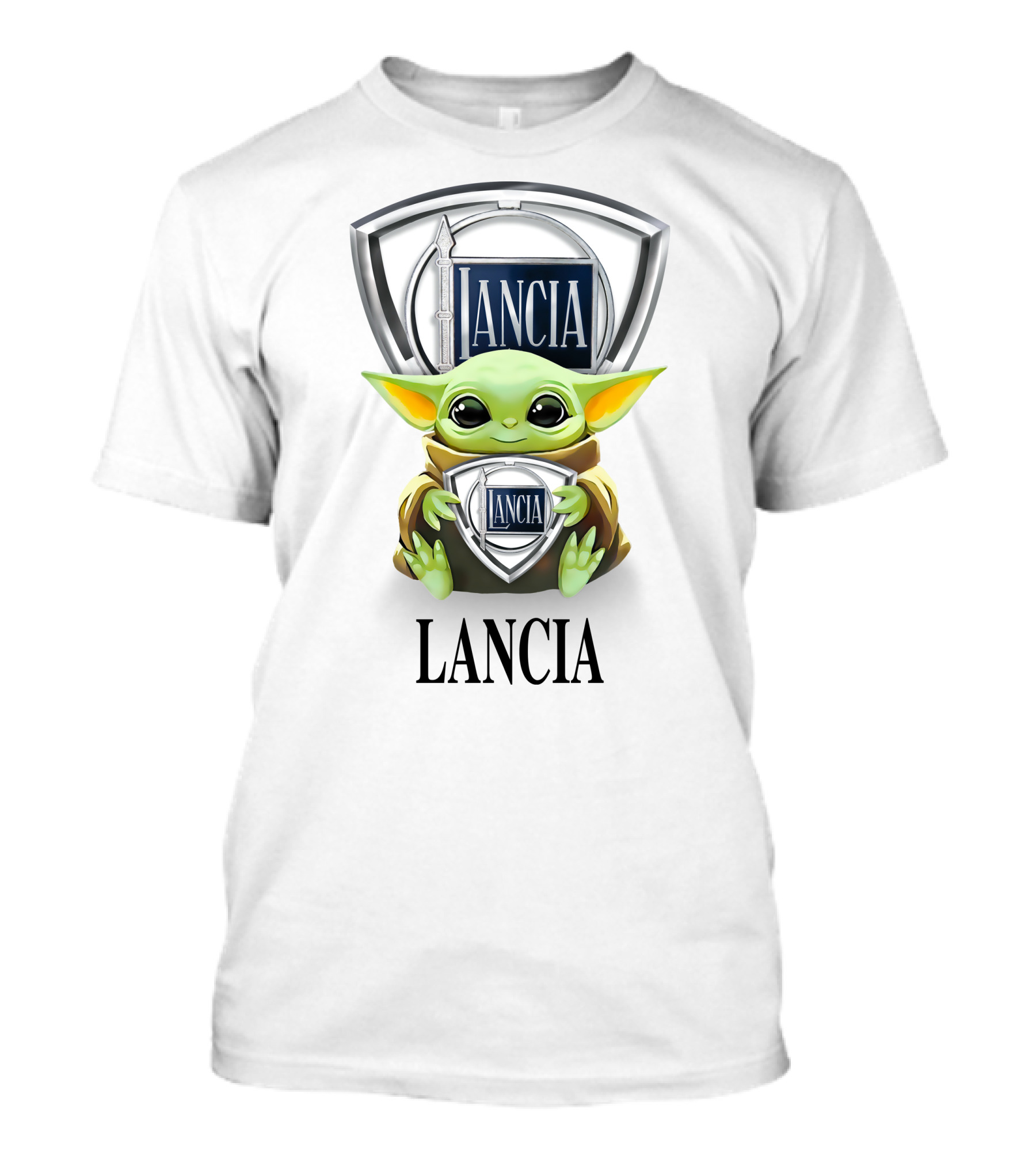 Lancia Baby Yoda Hug Emblem White T-Shirt