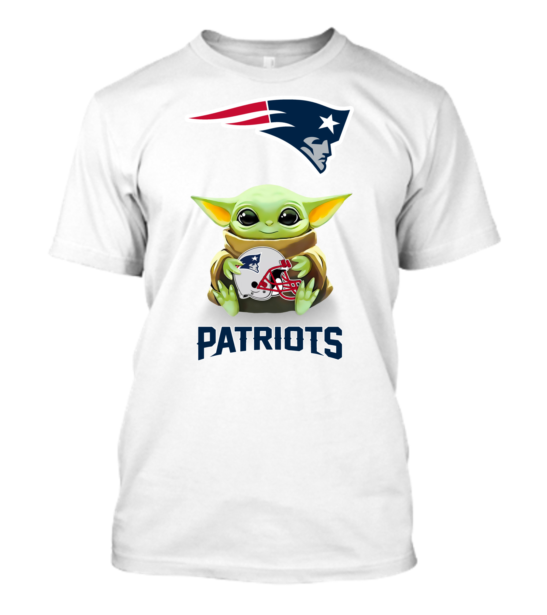 Baby Yoda Holding New England Patriots Helmet Patriots T-Shirt