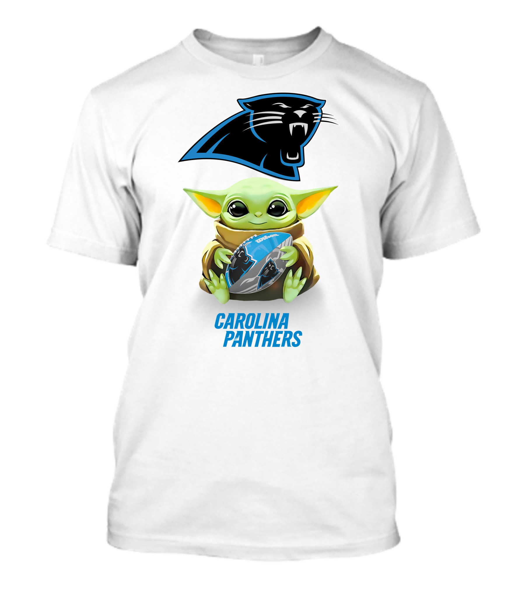 Star Wars Baby Yoda Hug Carolina Panthers Football T-Shirt