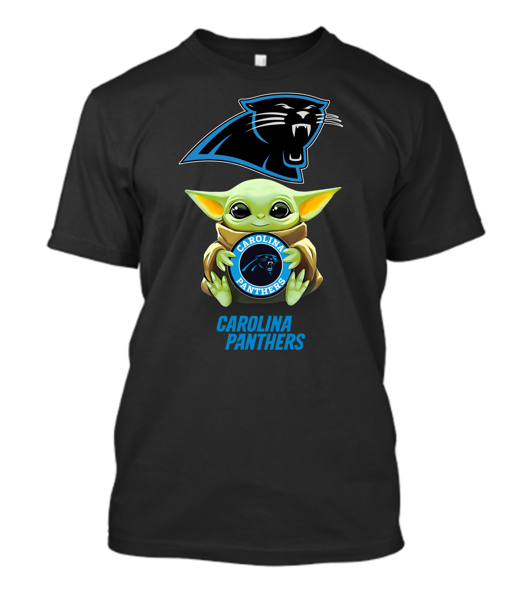Grogu With Carolina Panthers Emblem T-Shirt