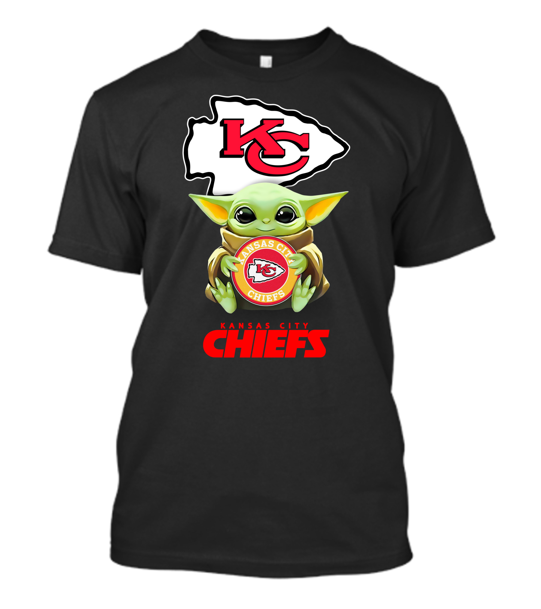 Grogu Hugging Kansas City Chiefs Logo Chiefs Icons T-Shirt