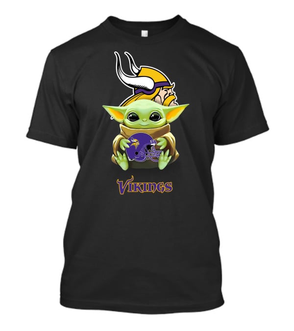 Minnesota Vikings Grogu Holding Helmet T-Shirt