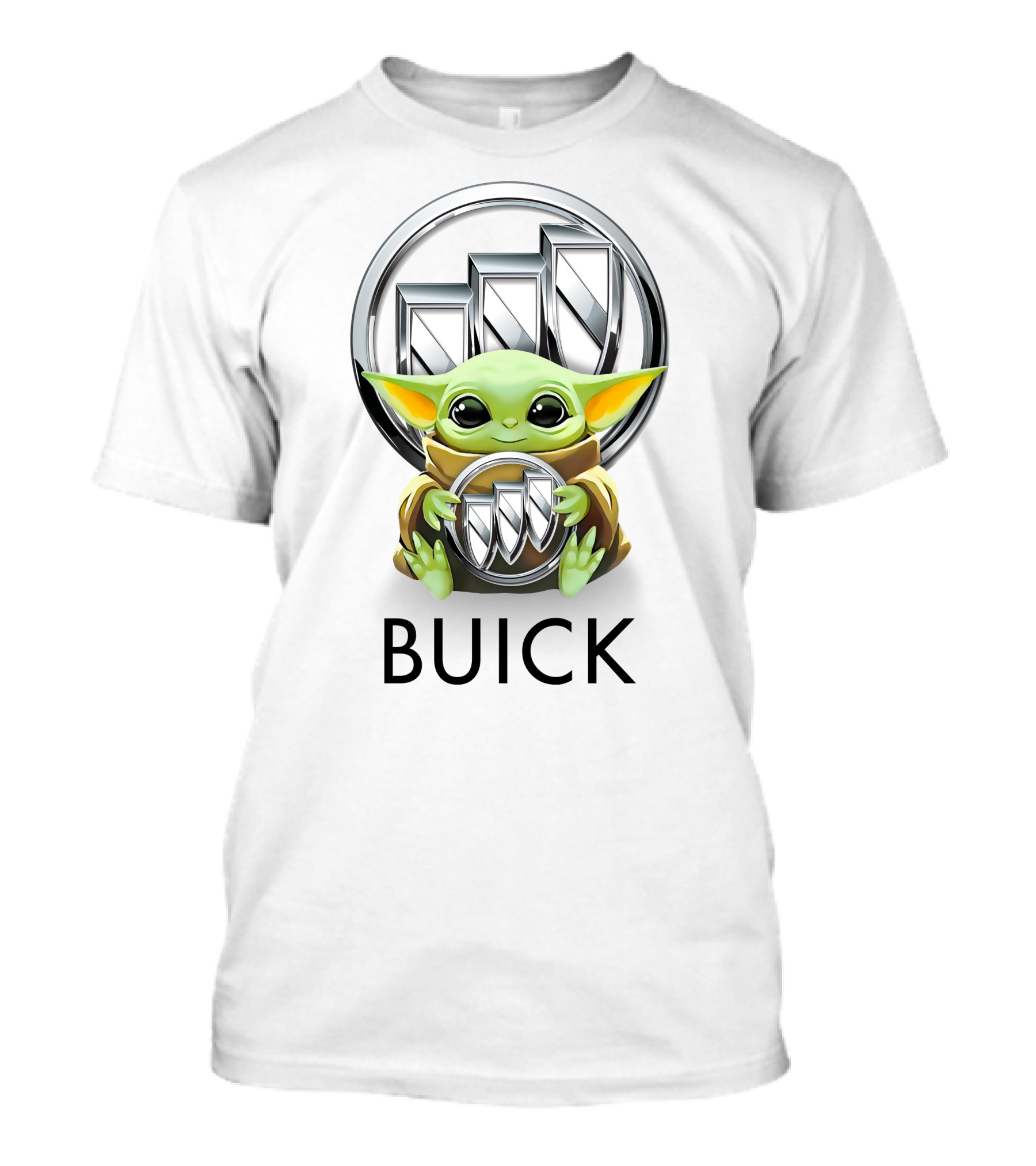 Grogu Hug Buick Emblem White T-Shirt