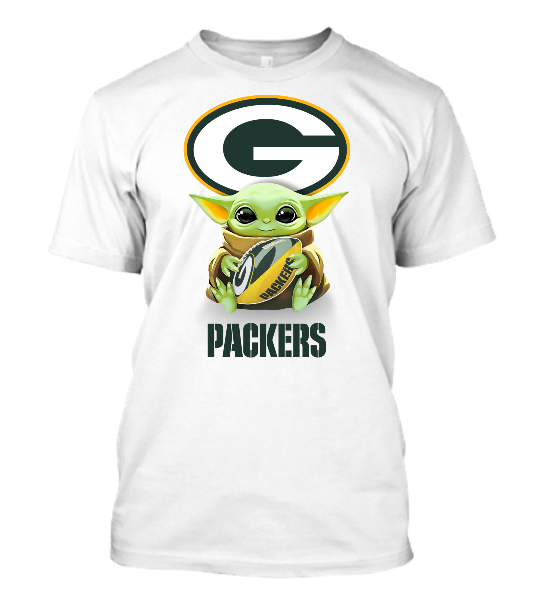 Grogu Hug Packers Green Bay Football Tailgate White T-Shirt