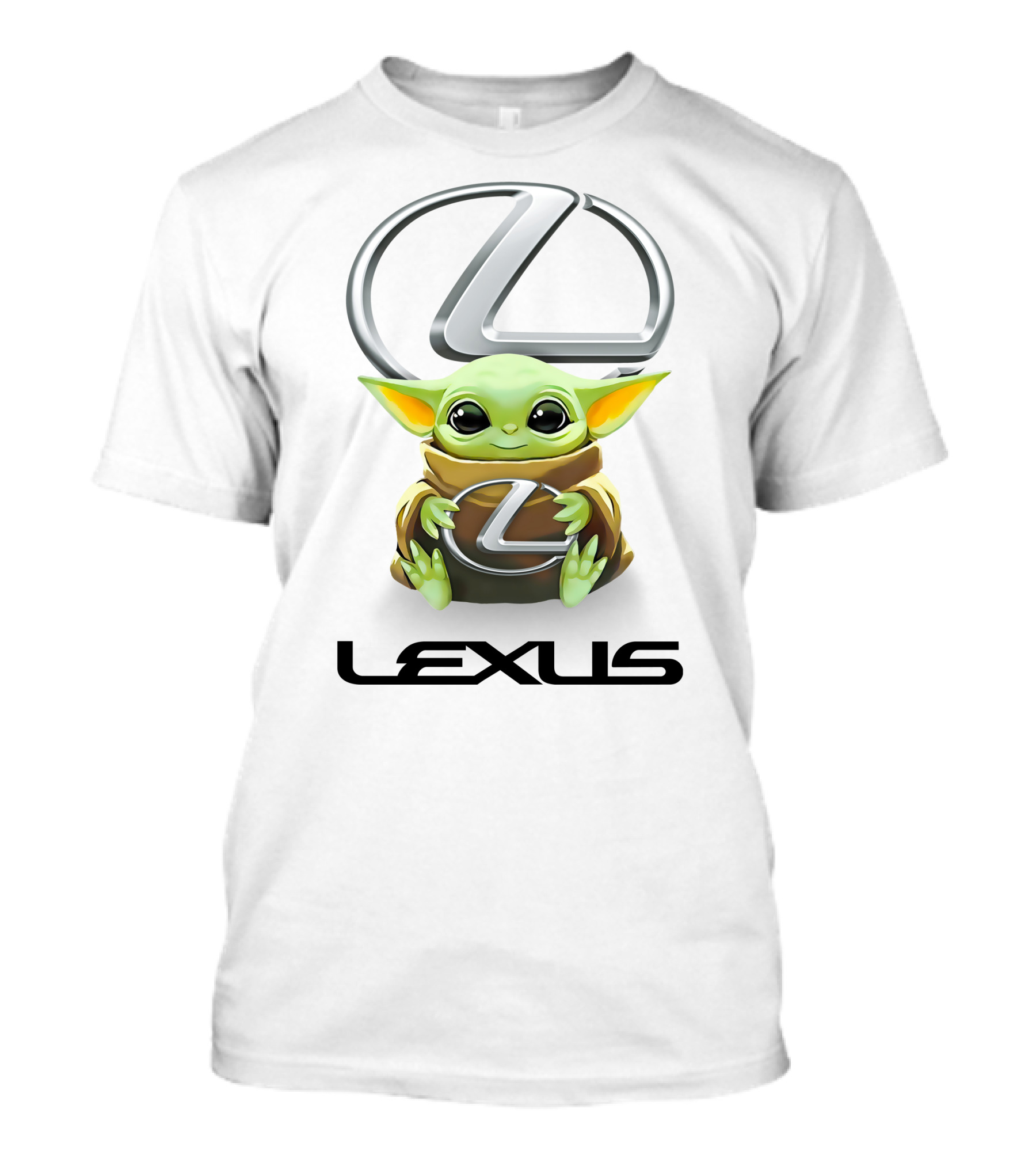 Grogu Holding Lexus Symbol With Large T-Shirt
