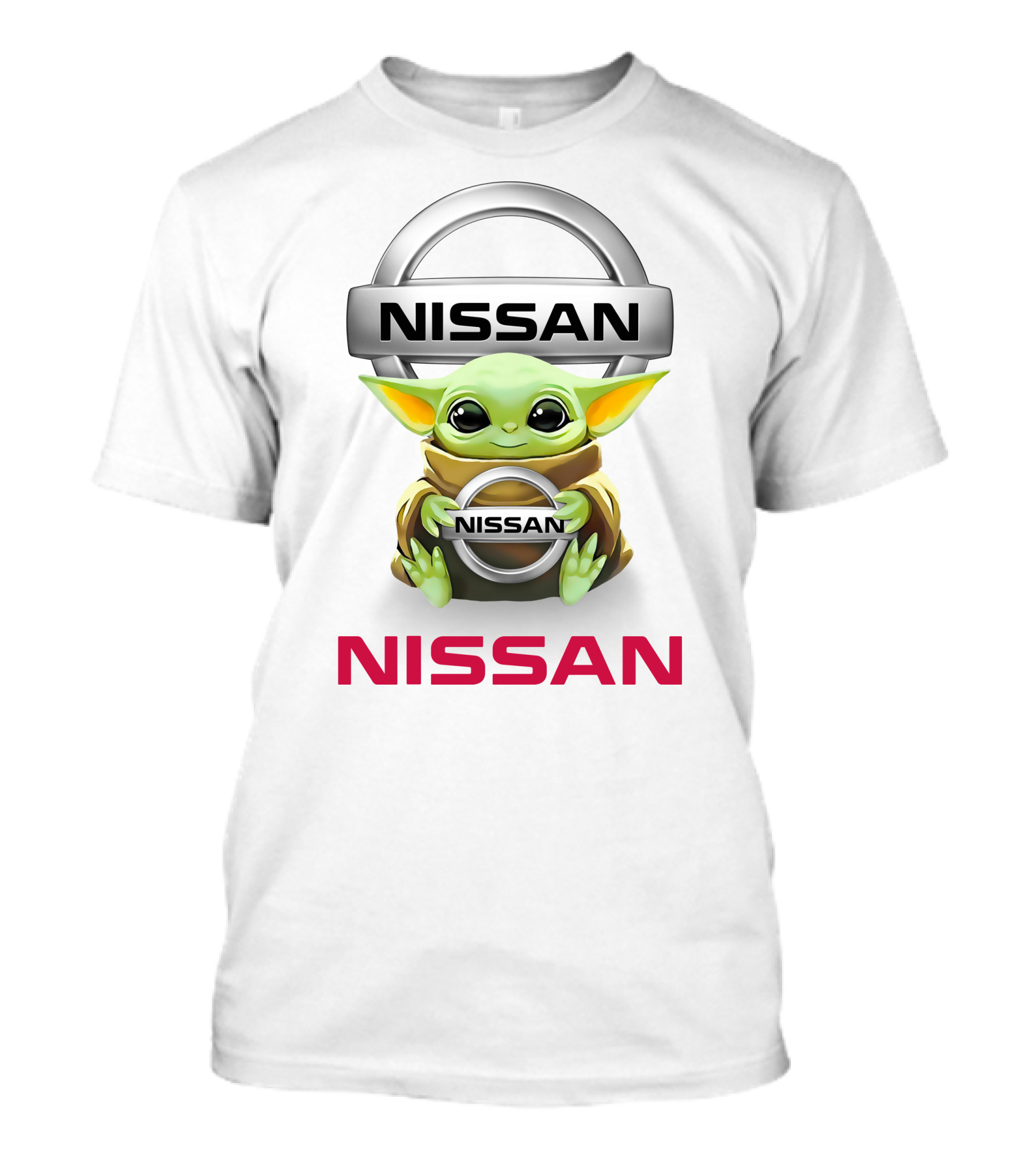 Nissan Grogu Hug Logo With Baby Alien Character T-Shirt