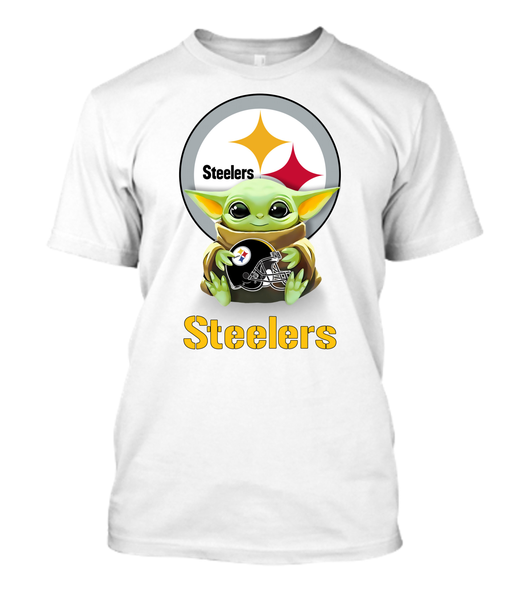 Grogu Steelers Helmet Hug Pittsburgh Steelers T-Shirt