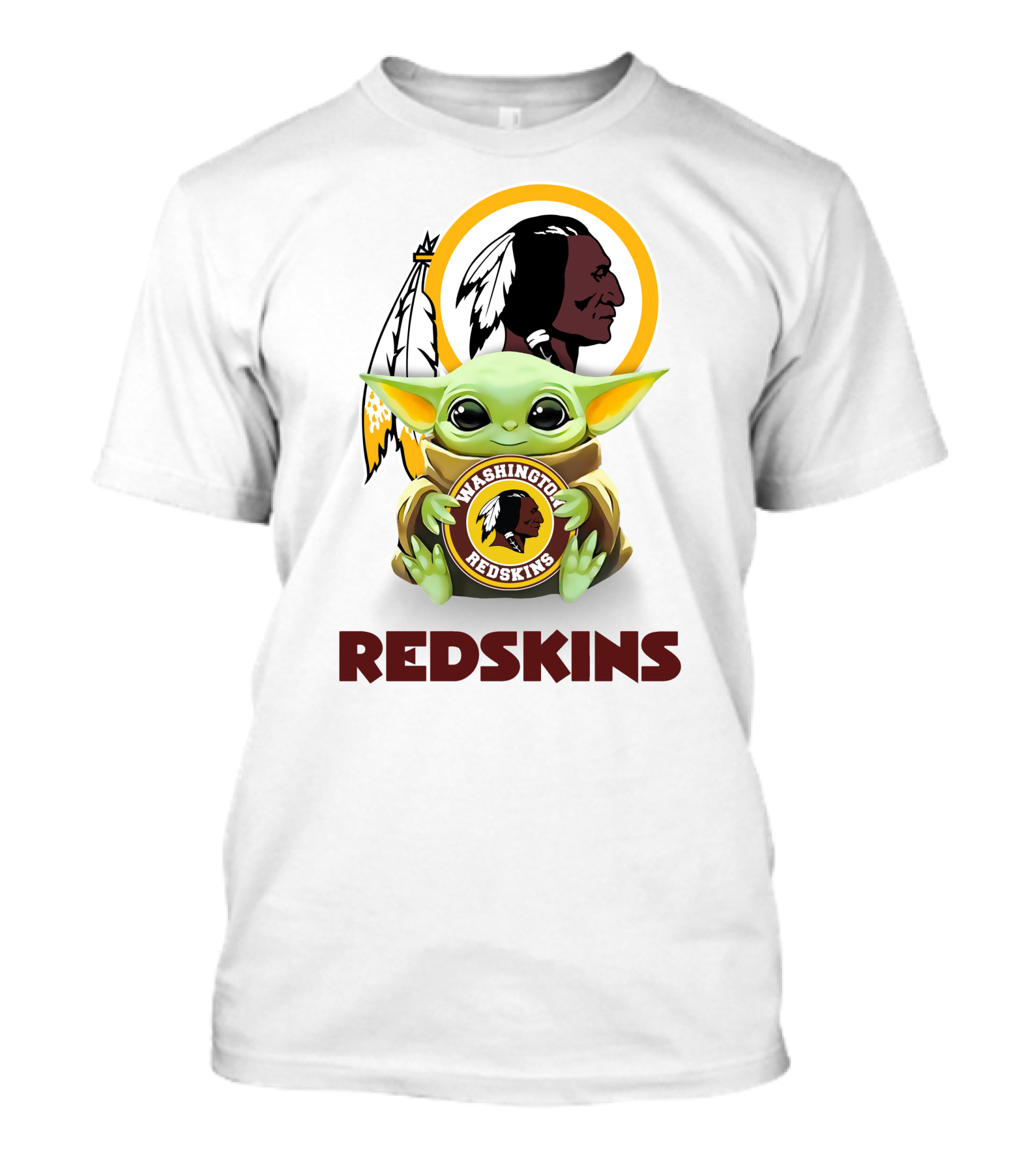 Grogu Holding Washington Redskins Logo Fans Unite T-Shirt
