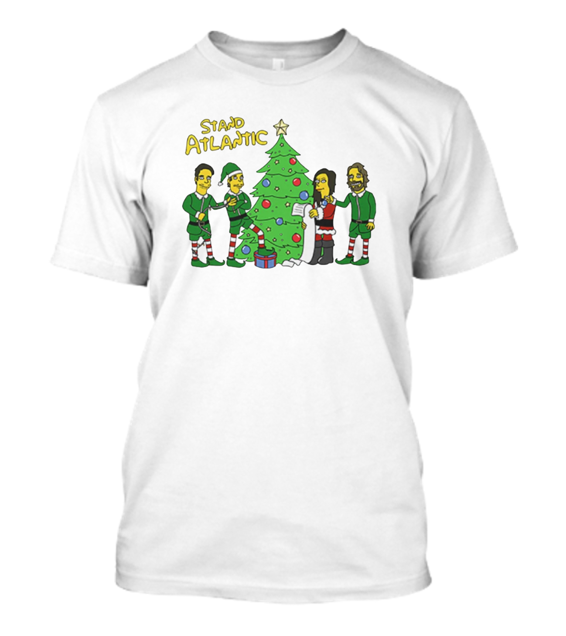 STAND ATLANTIC Christmas Tree And Cartoon Characters T-Shirt