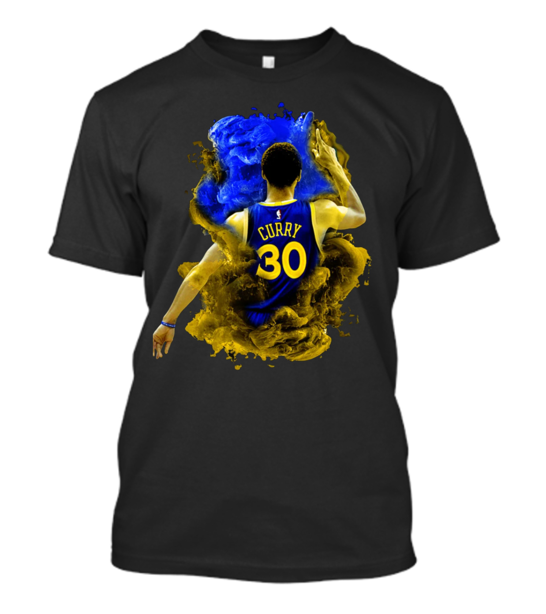 Stephen Curry 30 Blue Yellow Burst T-Shirt