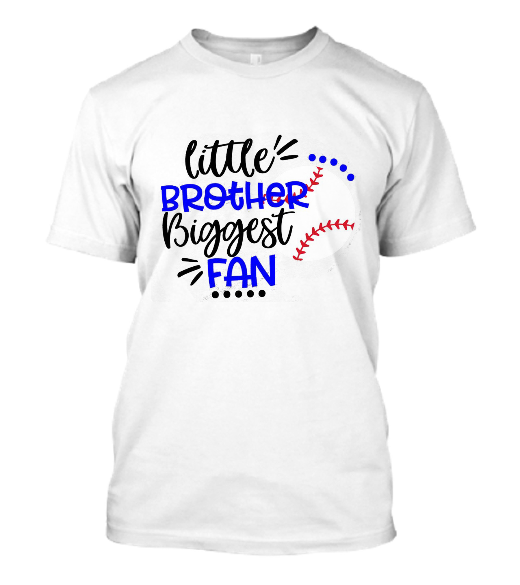 Little Brother Biggest Fan Baseball T-Shirt