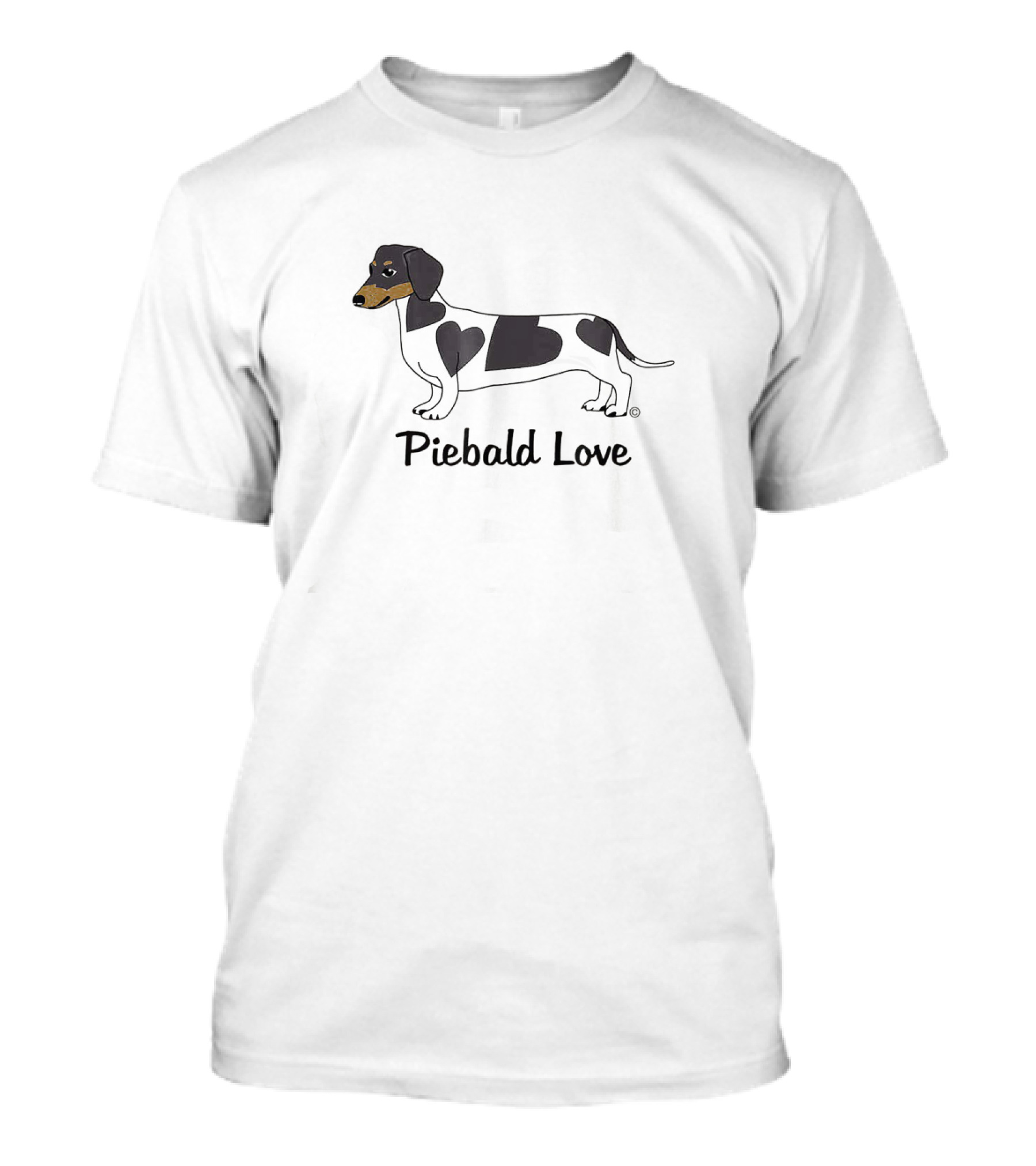 Piebald Love Dachshund With Heart T-Shirt