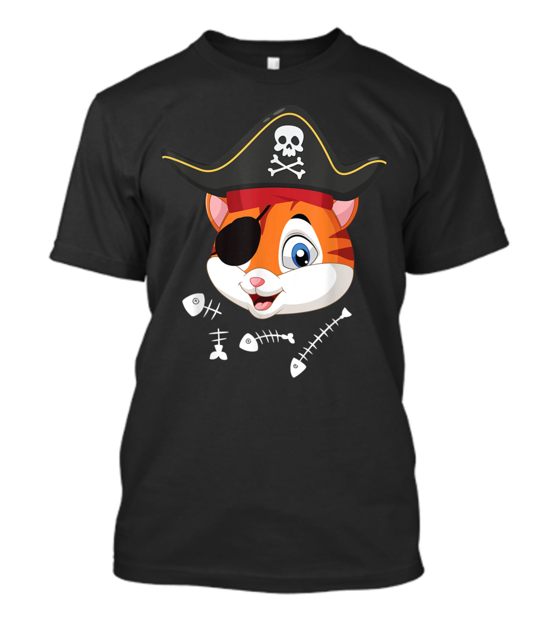 Halloween Cat With Pirate Hat And Eye Patch T-Shirt