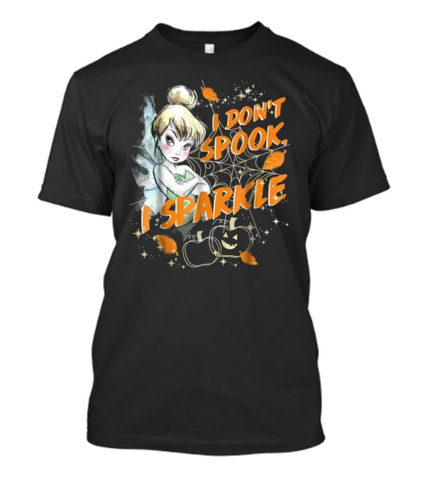 Tinkerbell I Don't Spook I Sparkle Halloween Pumpkin Leaves T-Shirt