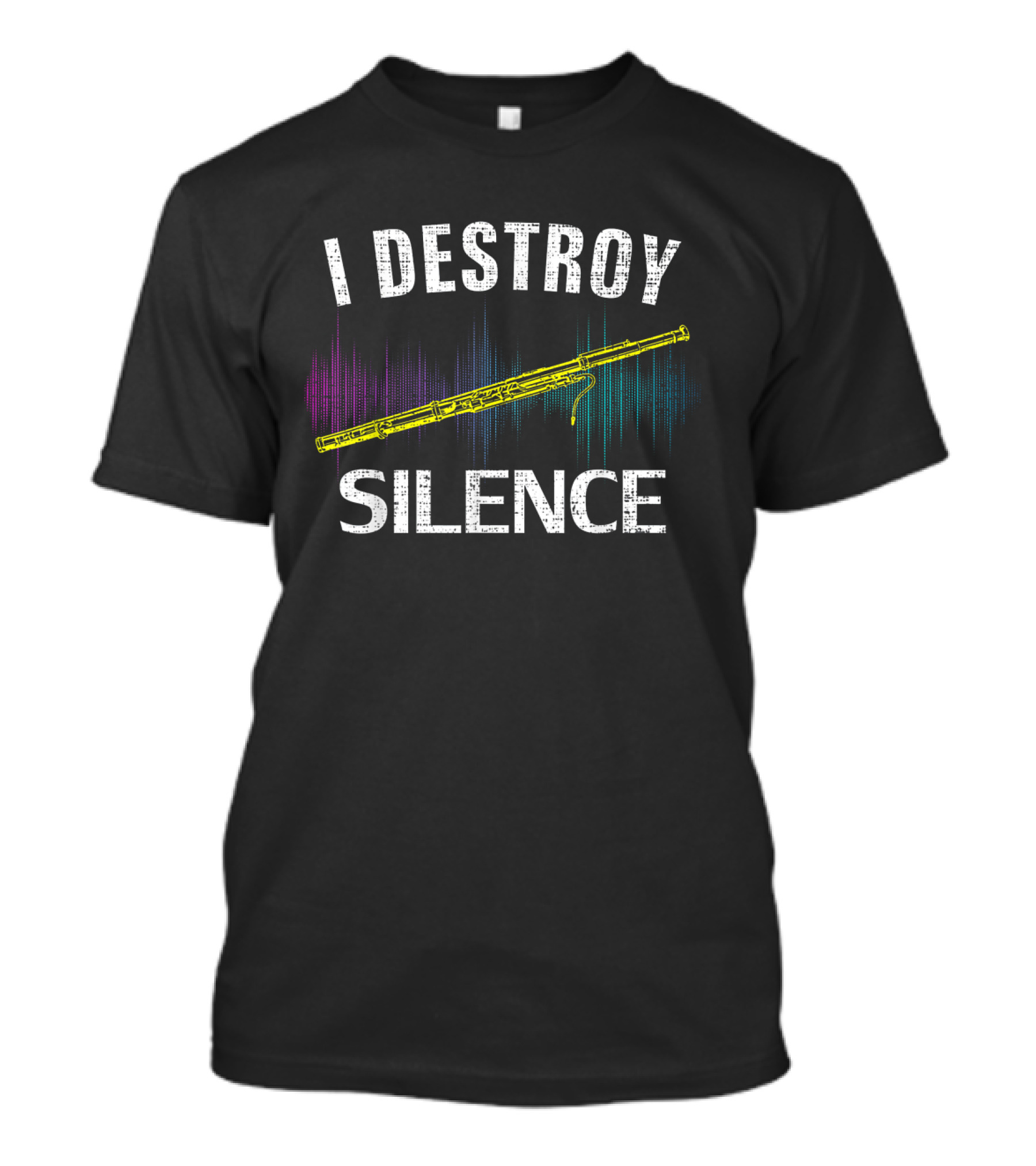 I Destroy Silence Bassoon With Vintage Orchestra Vibes And Funny Music Humor T-Shirt