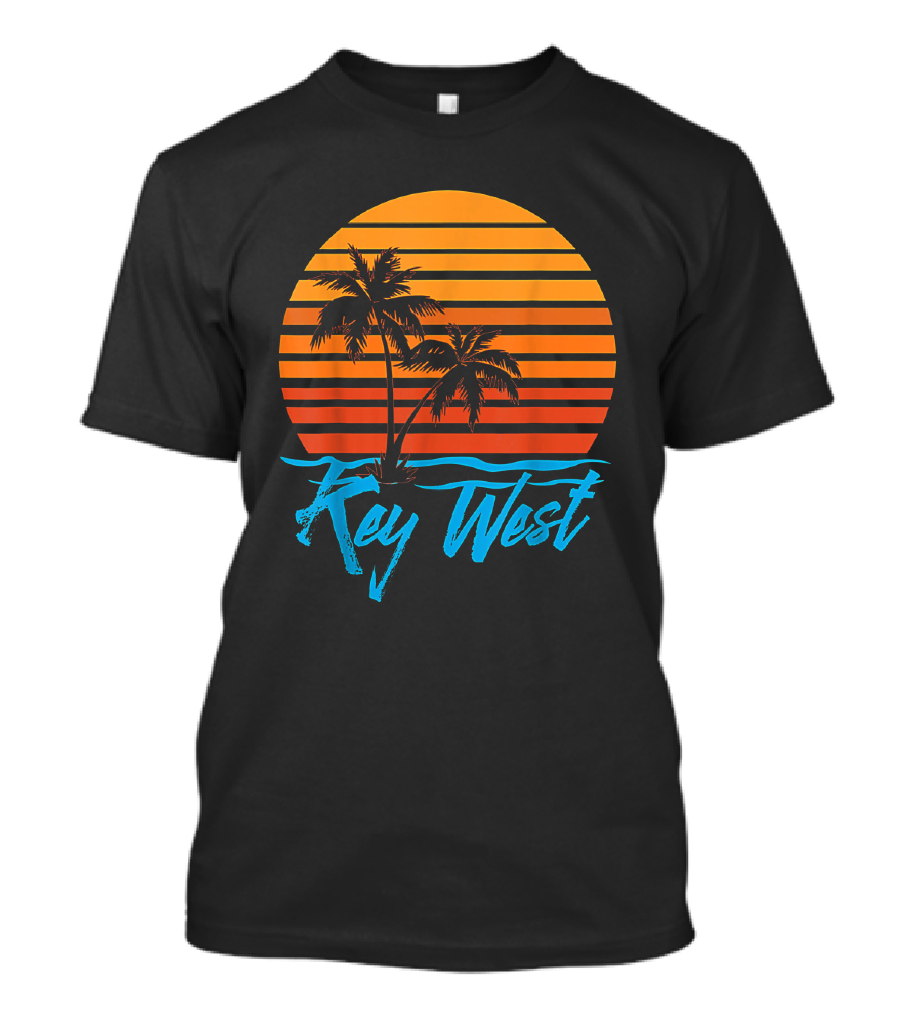 Key West Sunset Palm Trees Beach Vacation Tourist Retro Tropical T-Shirt