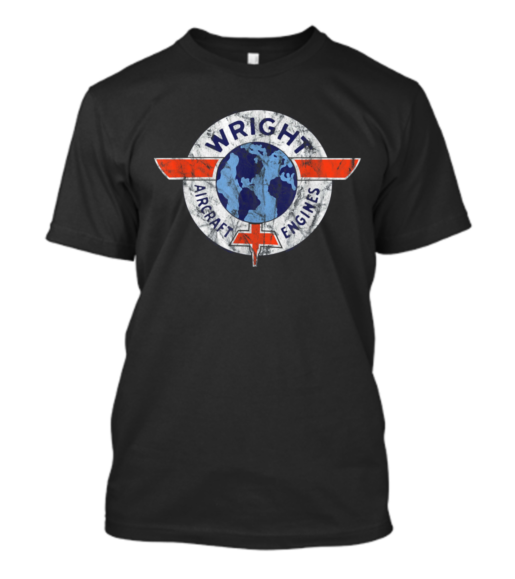Wright Aircraft Engines Vintage Aviation Logo With Globe And Wings T-Shirt