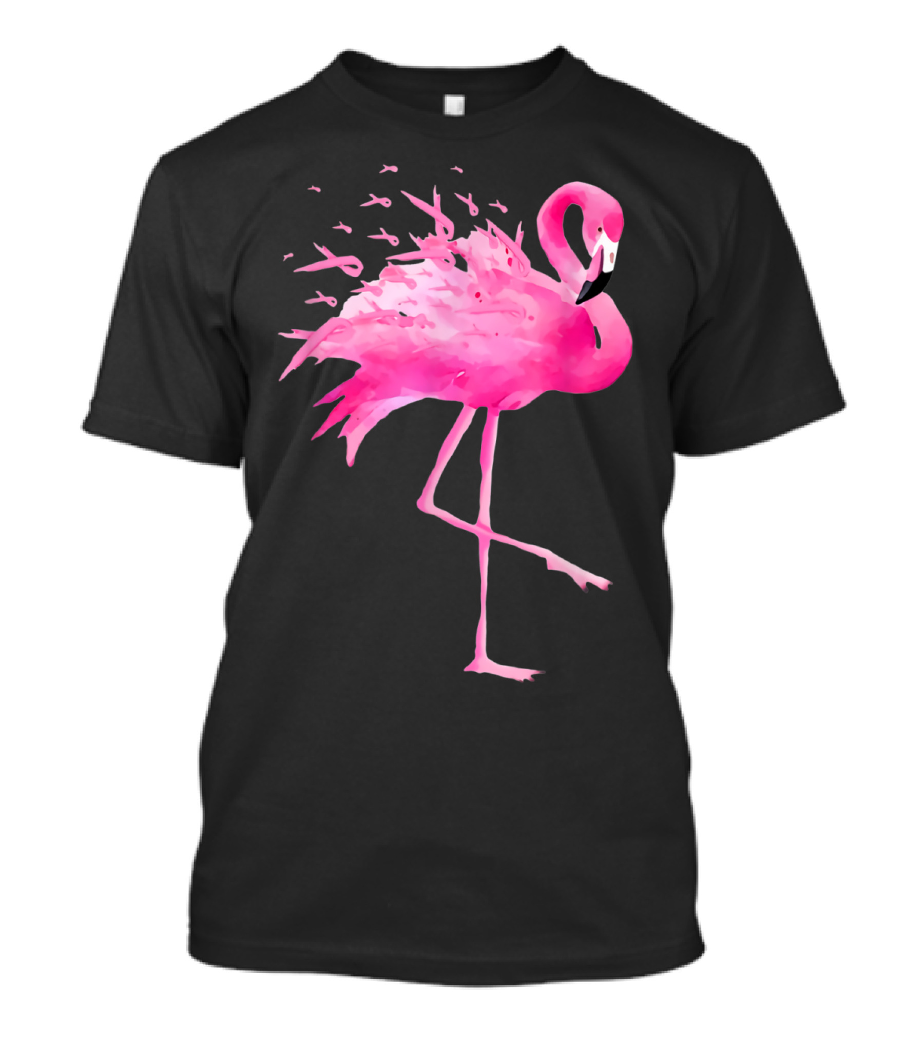 Flamingo Breast Cancer Awareness Pink Ribbon Funny October T-Shirt