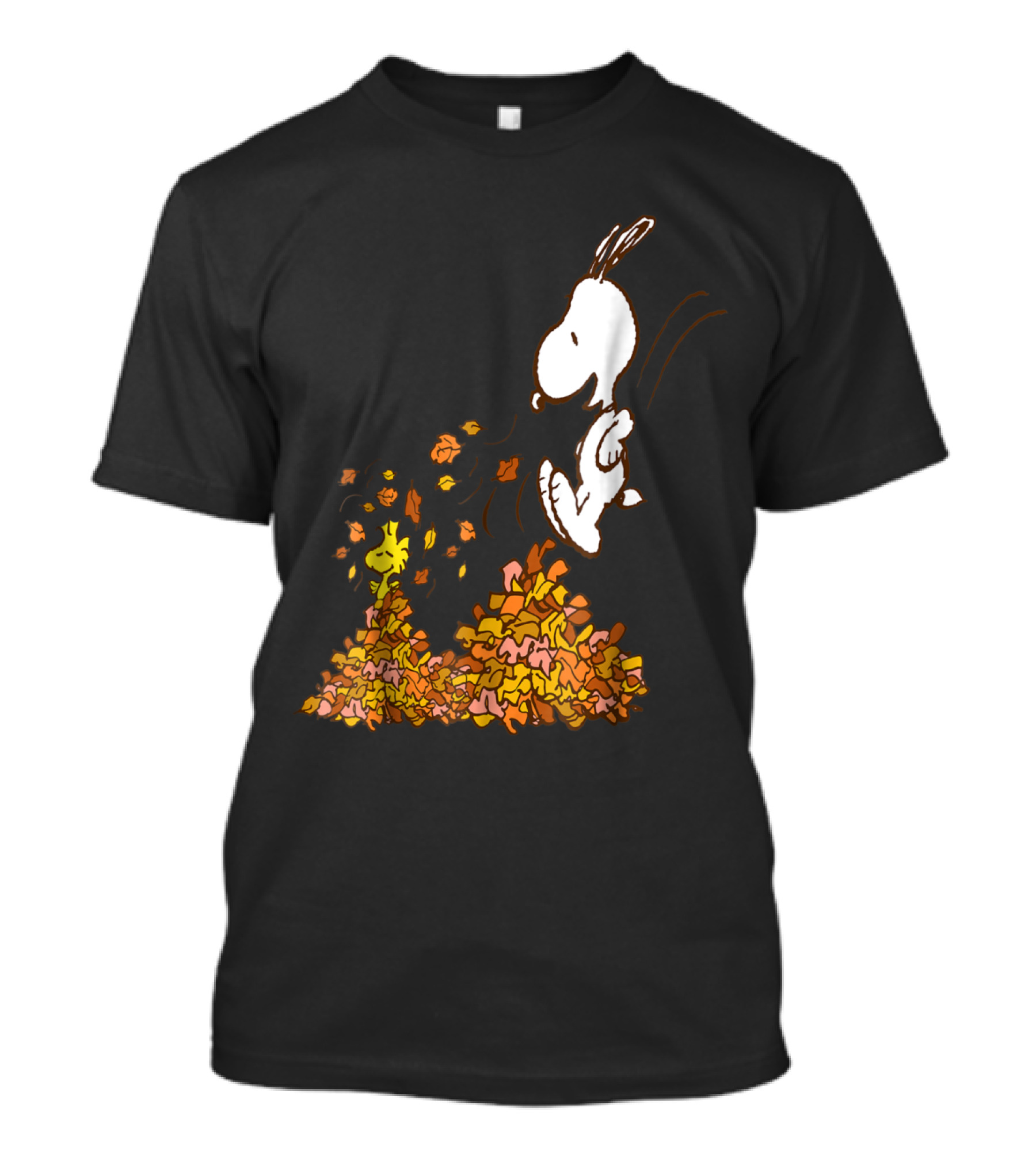 Funny Snoopy Jumping Into Leaves Peanuts Charlie Brown T-Shirt