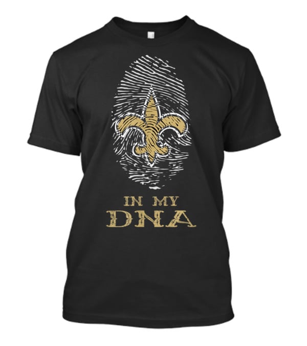 In My DNA Nola New Orleans Football Saints Fingerprint Fleur-de-Lis T-Shirt