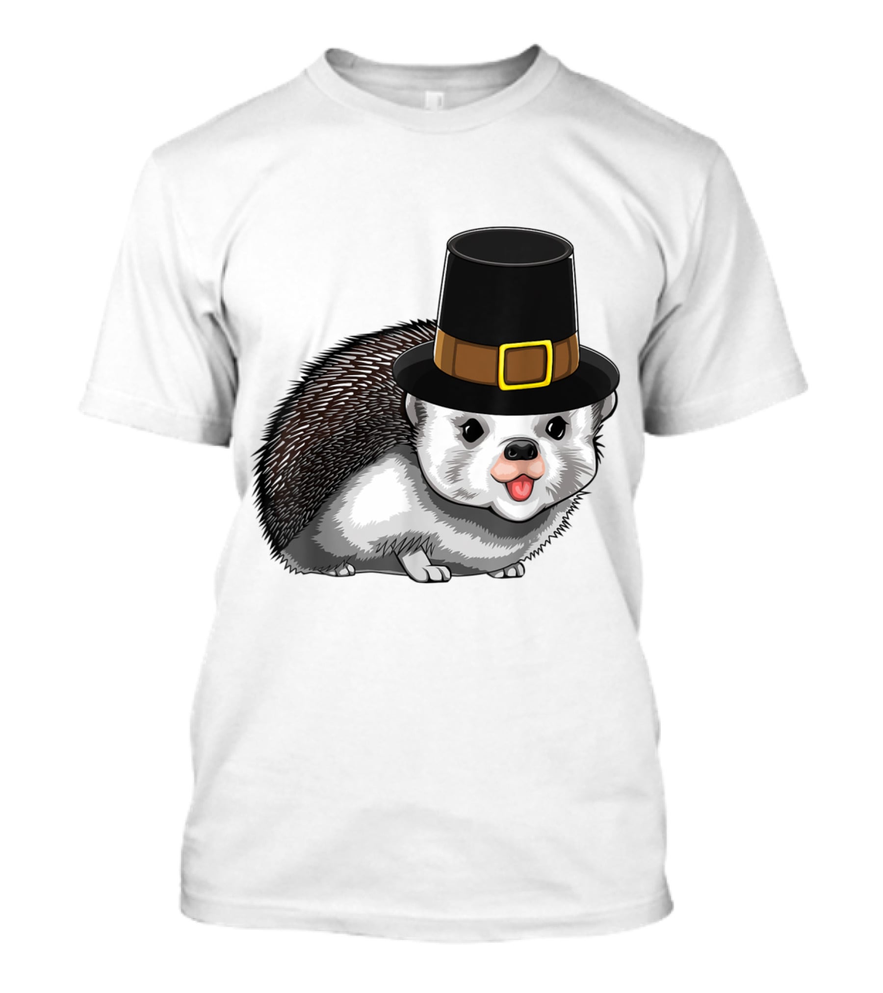 Thanksgiving Pilgrim Hedgehog Gratitude Holiday Tradition T-Shirt