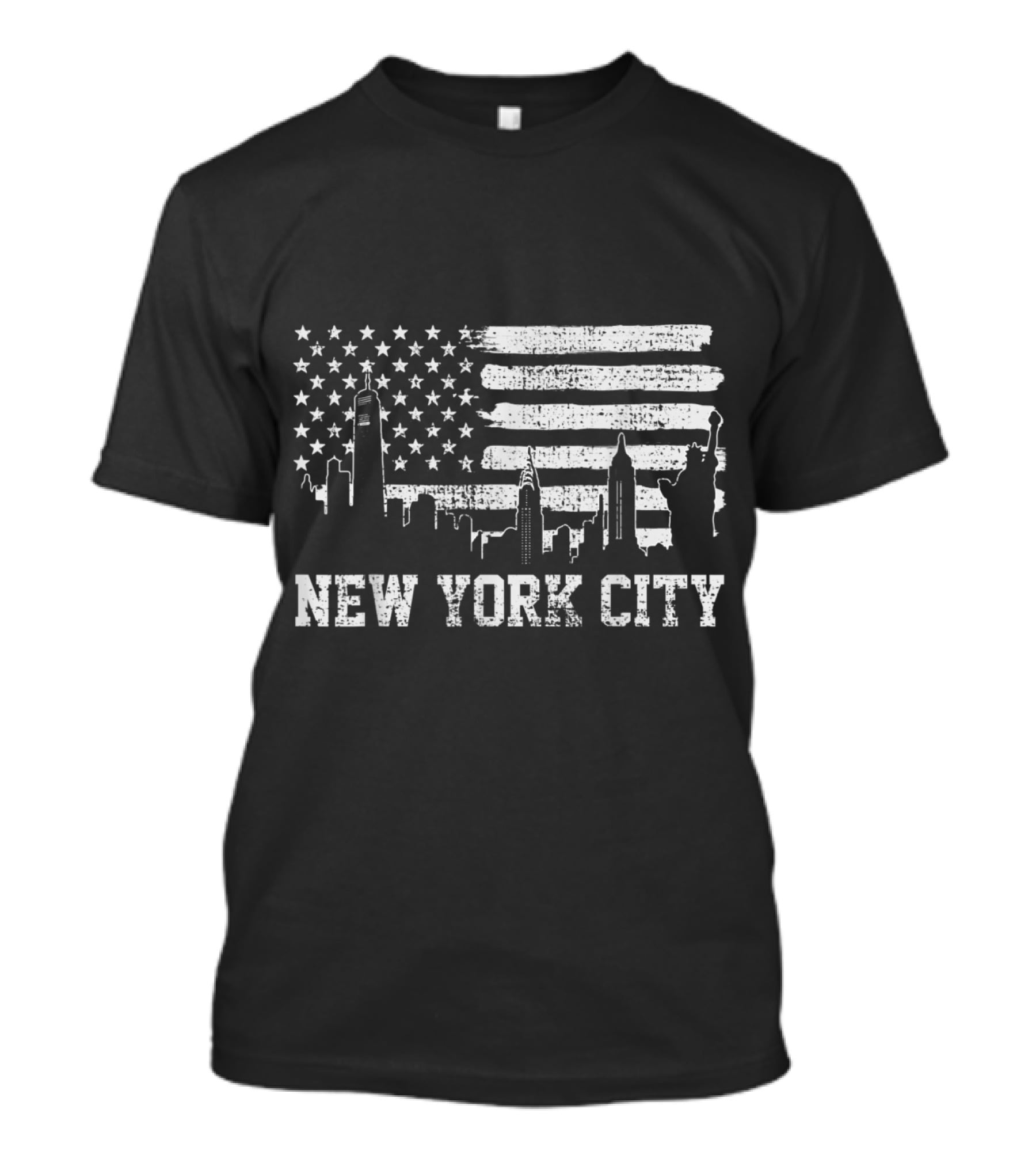 New York City Skyline American Flag Big Apple Trip Souvenir T-Shirt