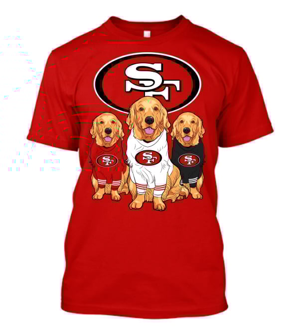 San Francisco 49ers NFL Golden Retriever Dogs Team T-Shirt