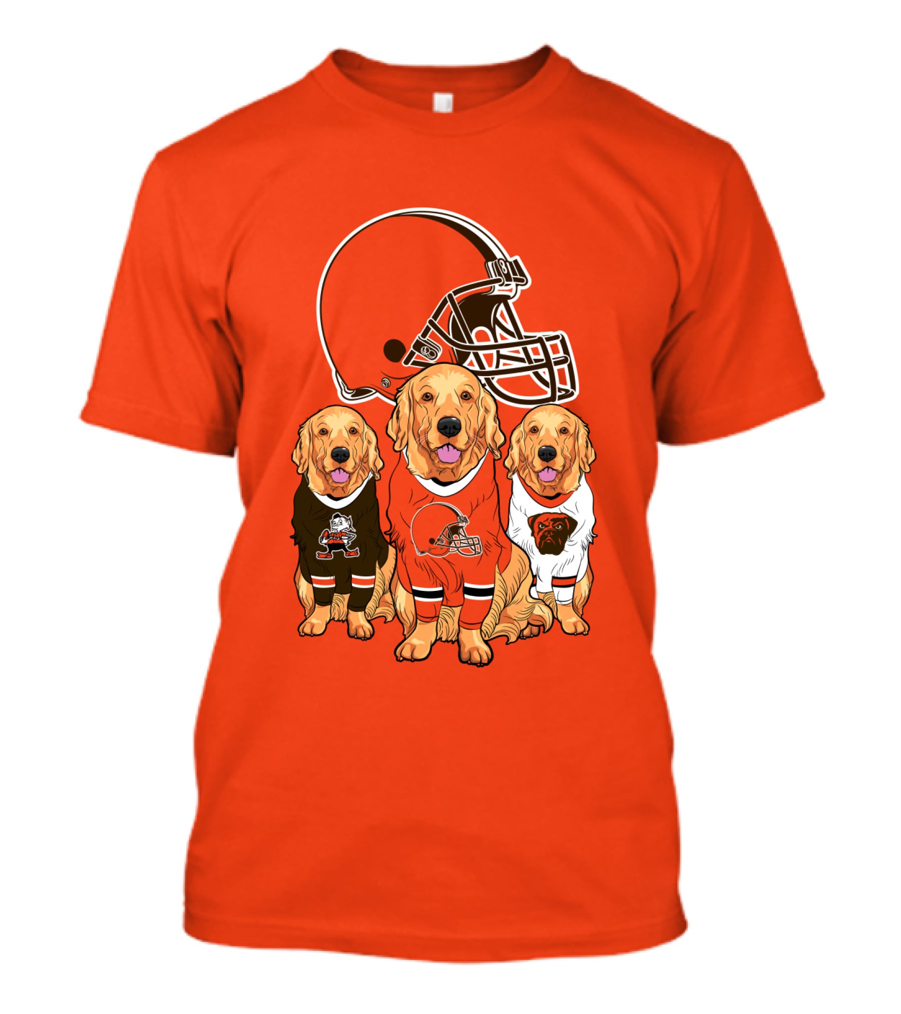 Cleveland Browns Dogs Football Golden Retrievers T-Shirt
